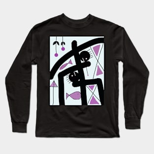 Kids in the Pink Stick Figure Long Sleeve T-Shirt